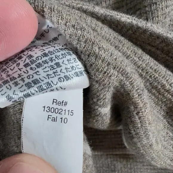 Eddie Bauer Crew Neck Sweater Men's 3XL Waffle Knit Pullover Brown Small Hole - Picture 12 of 15